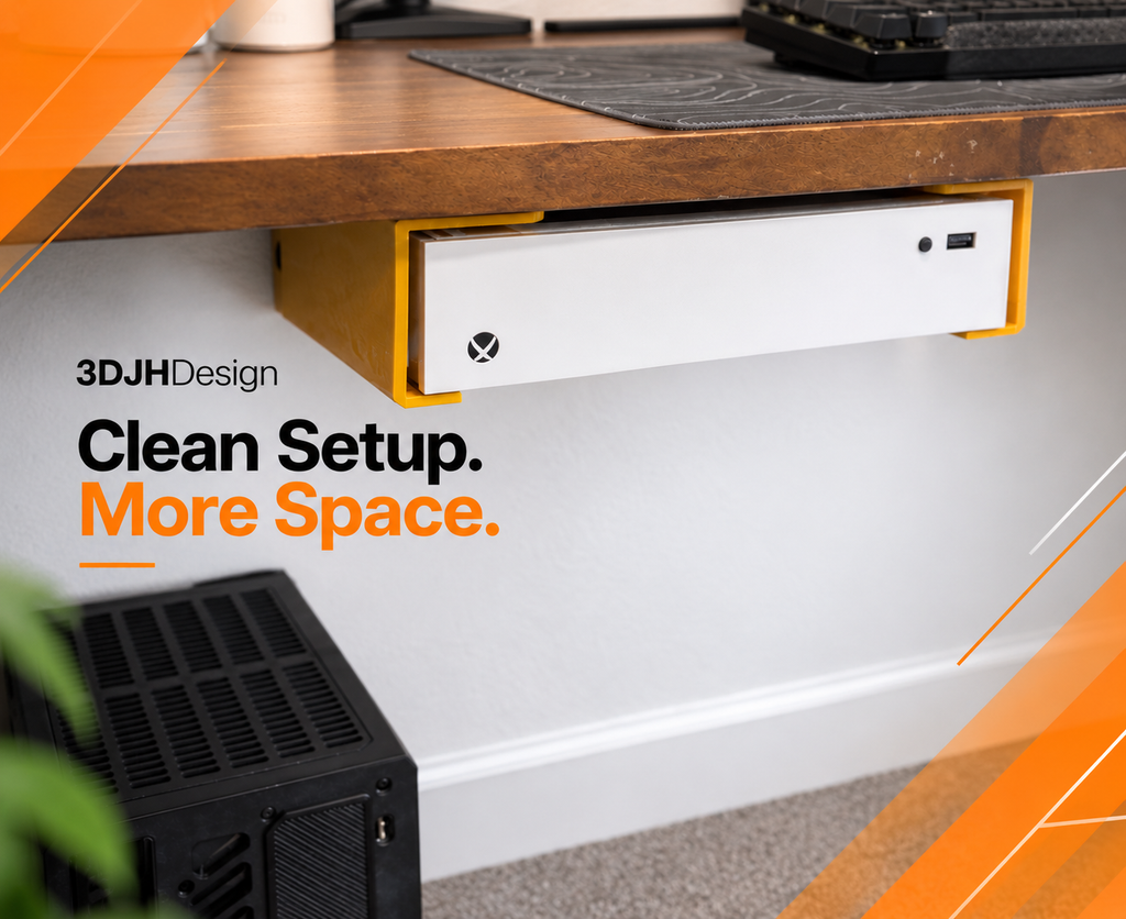 Xbox Series S Under Desk Mount | 3D Printed Console Holder | Wall Mount | Space Saving
