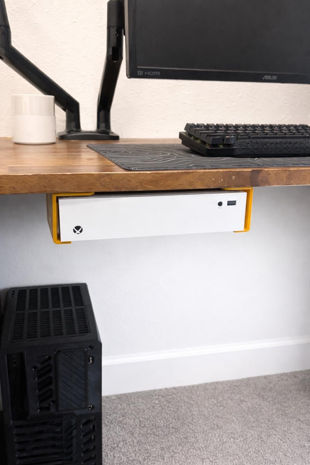Xbox Series S Under Desk Mount | 3D Printed Console Holder | Wall Mount | Space Saving